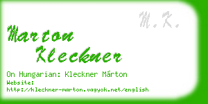 marton kleckner business card